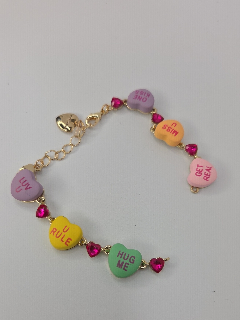 💕🔹️Betsey Johnson 🔹️(broken Link ) ❌️Damaged❌️ Think Pink Candy Bracelet
